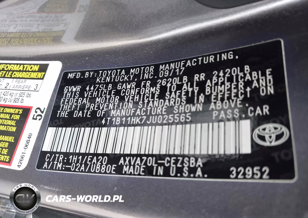 2018 Toyota Camry Se VIN:4T1B11HK7JU025565 - 9