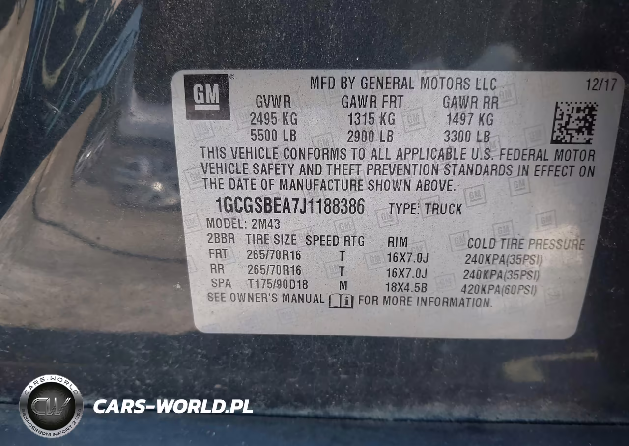 2018 Chevrolet Colorado Wt VIN:1GCGSBEA7J1188386 - 9