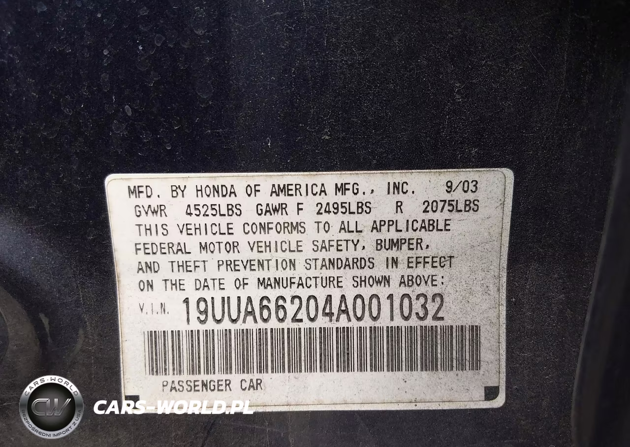 2004 Acura Tl VIN:19UUA66204A001032 - 9