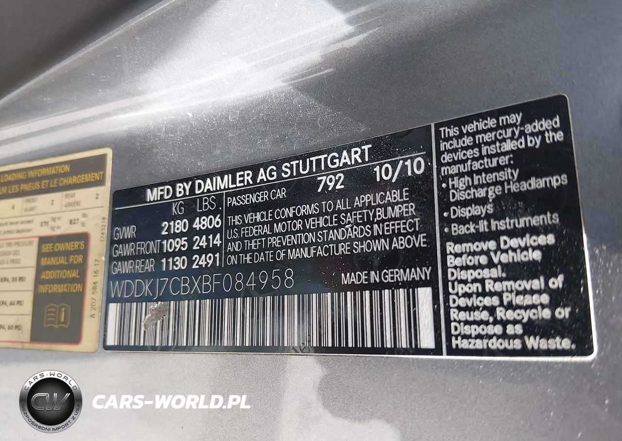 2011 Mercedes-Benz E 550 VIN:WDDKJ7CBXBF084958 - 9