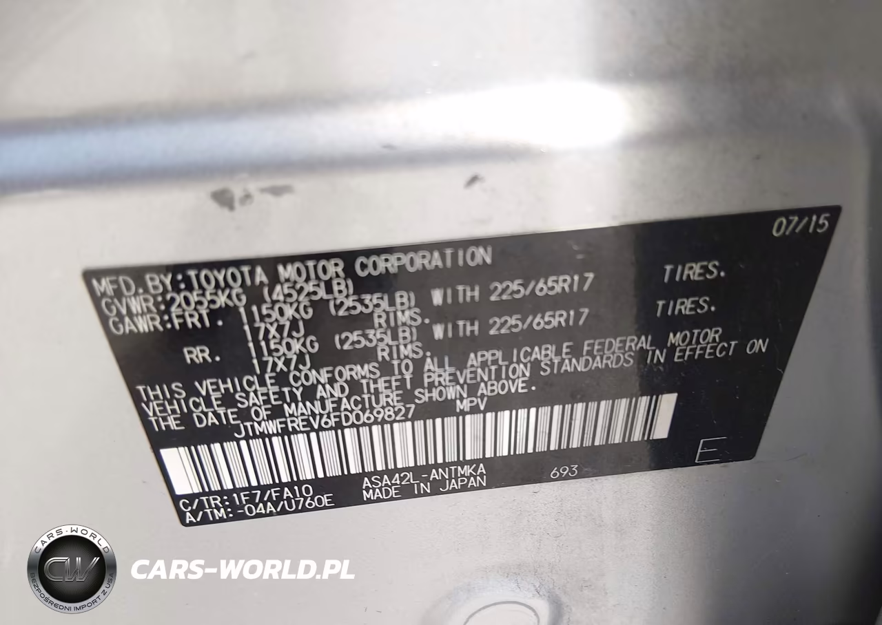 2015 Toyota Rav4 Xle VIN:JTMWFREV6FD069827 - 9