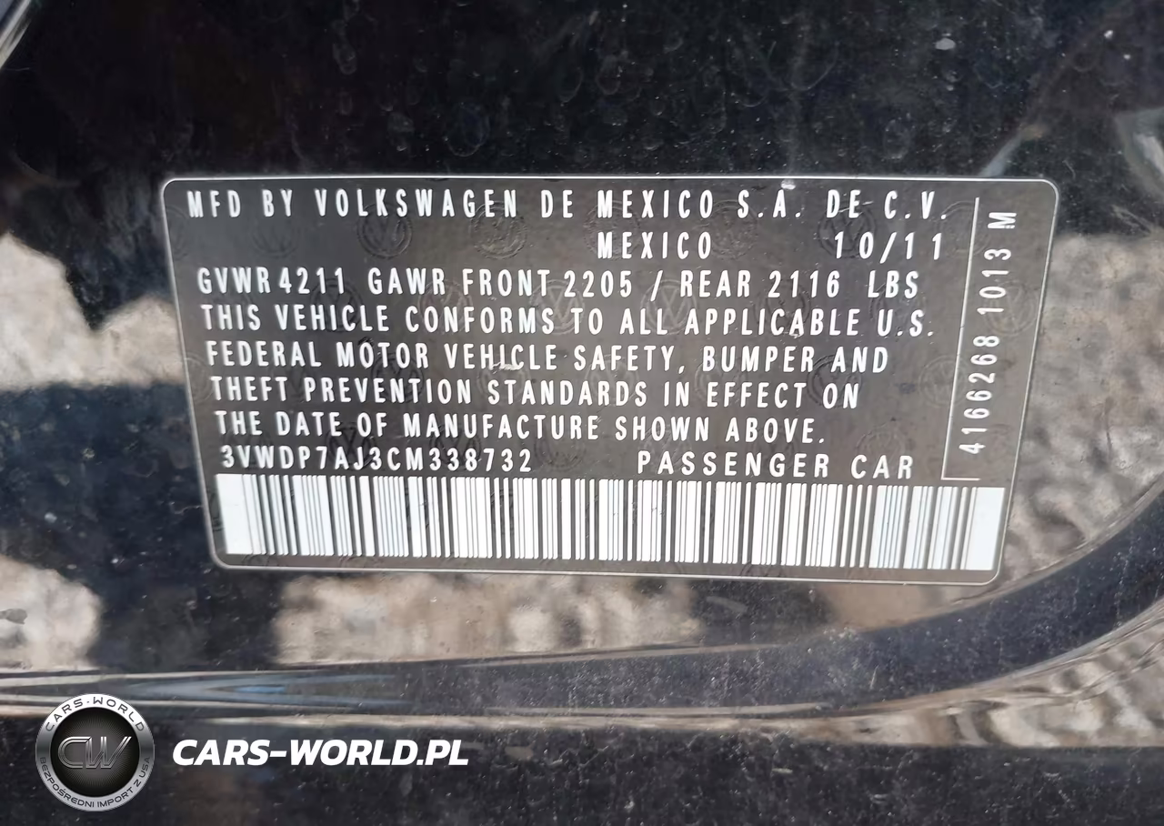 2012 Volkswagen Jetta 2.5L Se VIN:3VWDP7AJ3CM338732 - 9