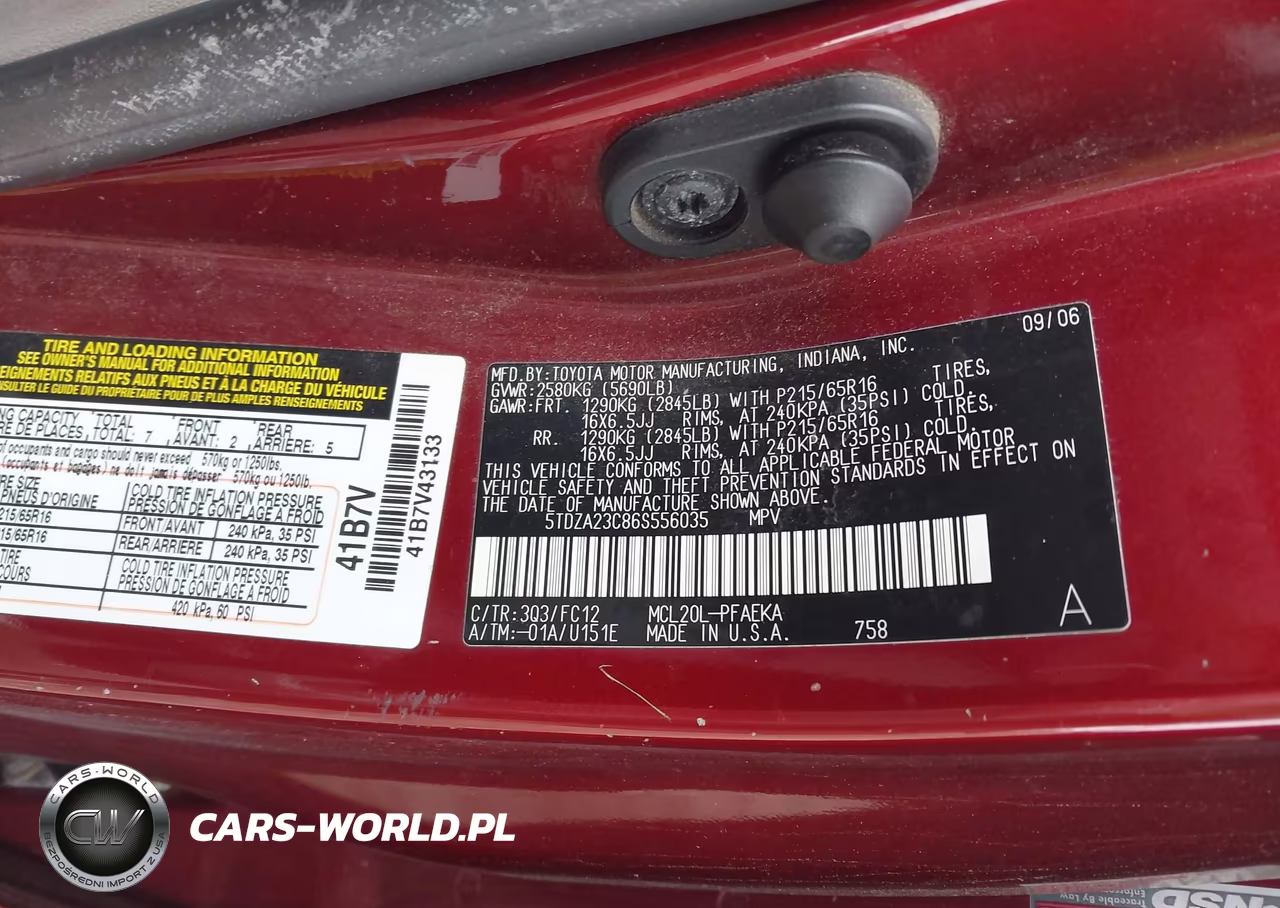 2006 Toyota Sienna Le VIN:5TDZA23C86S556035 - 9