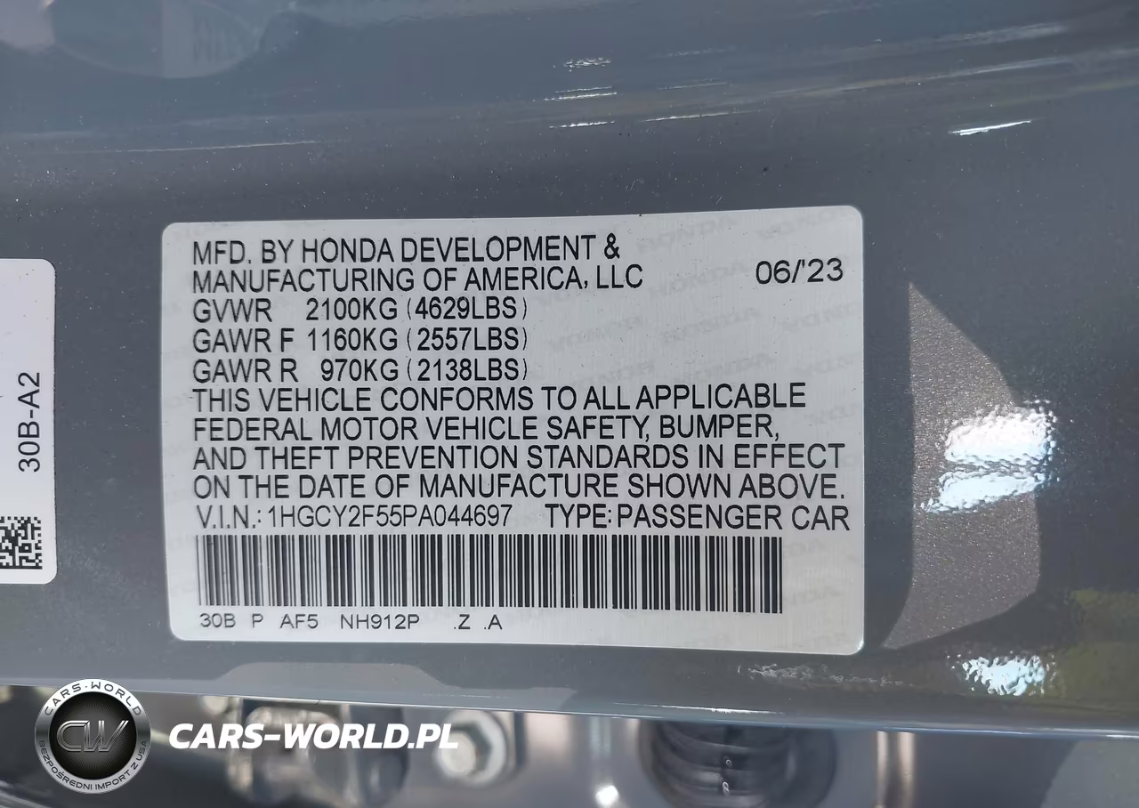 2023 Honda Accord Hybrid Sport VIN:1HGCY2F55PA044697 - 9