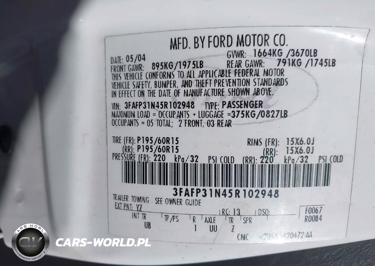 2005 Ford Focus Zx3 VIN:3FAFP31N45R102948 - 9