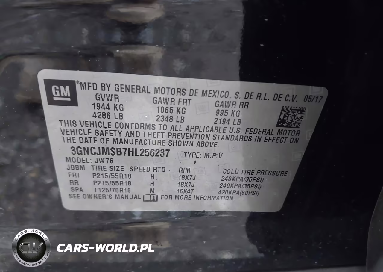2017 Chevrolet Trax Premier VIN:3GNCJMSB7HL256237 - 9