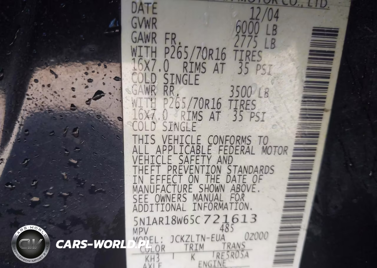 2005 Nissan Pathfinder Se VIN:5N1AR18W65C721613 - 9