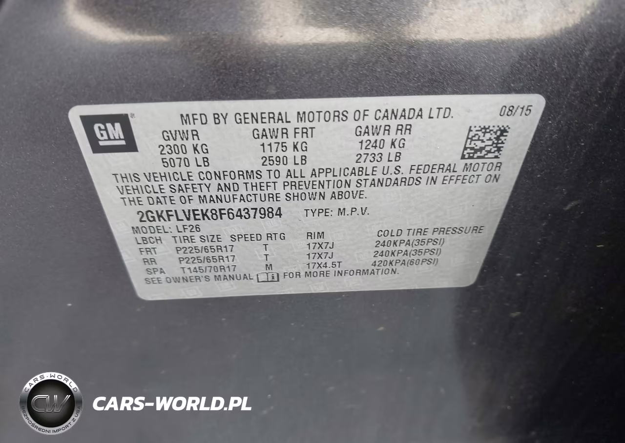 2015 GMC Terrain Sle-1 VIN:2GKFLVEK8F6437984 - 9