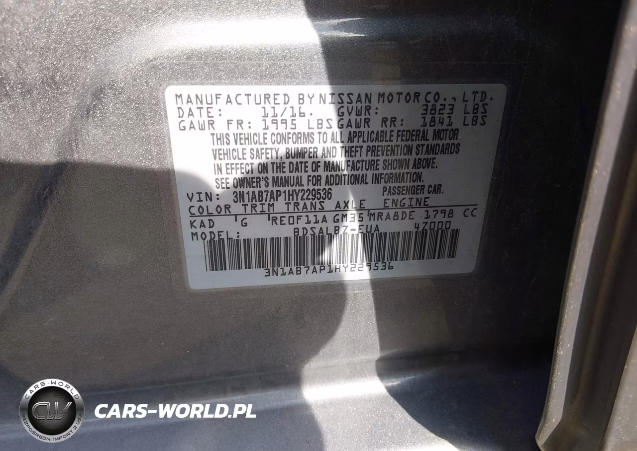 2017 Nissan Sentra S VIN:3N1AB7AP1HY229536 - 9
