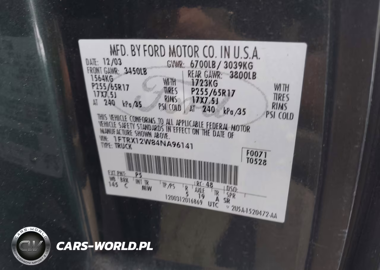 2004 Ford F-150 Stx-Xl-Xlt VIN:1FTRX12W84NA96141 - 9