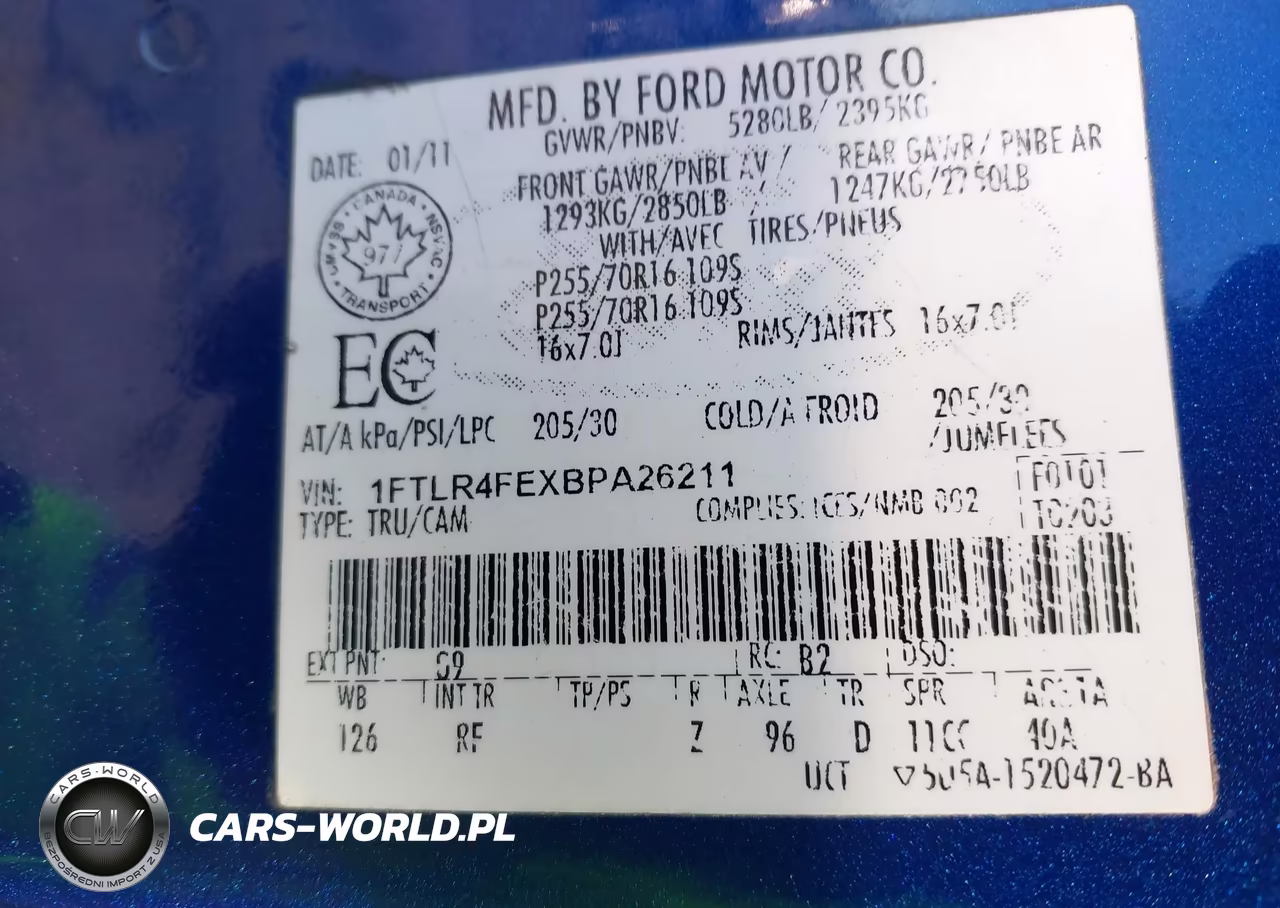 2011 Ford Ranger Sport VIN:1FTLR4FEXBPA26211 - 9