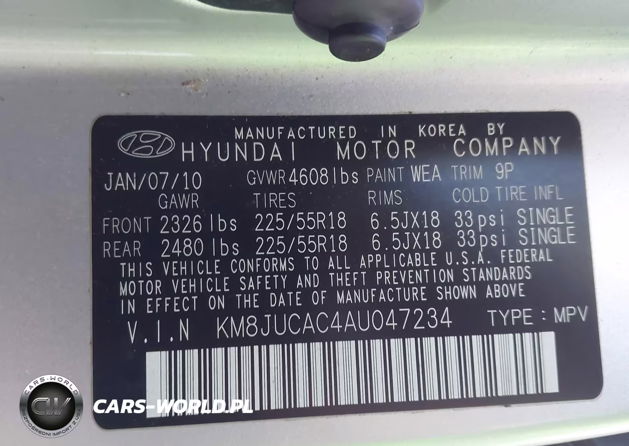 2010 Hyundai Tucson Limited VIN:KM8JUCAC4AU047234 - 9