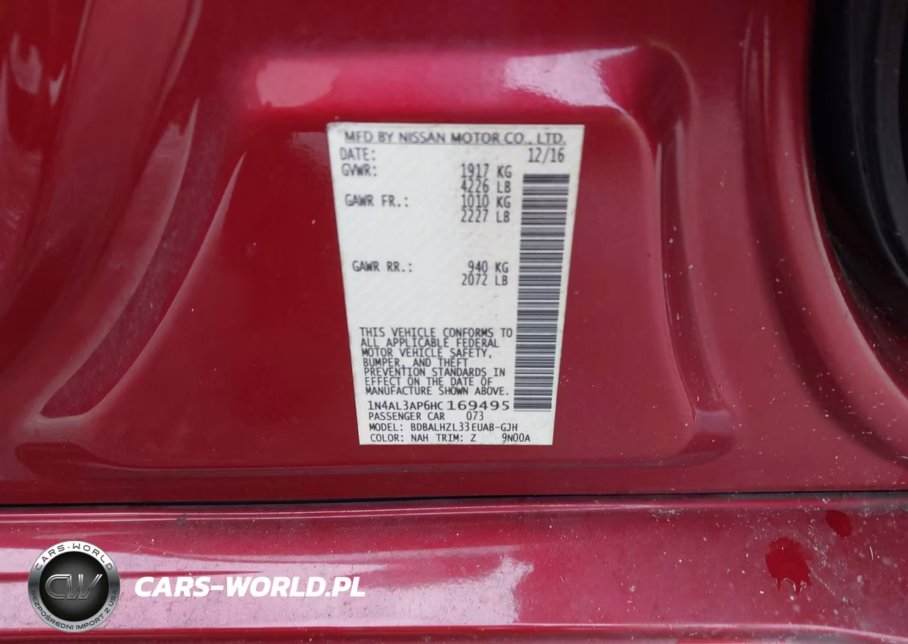 2017 Nissan Altima 2.5 Sr VIN:1N4AL3AP6HC169495 - 9