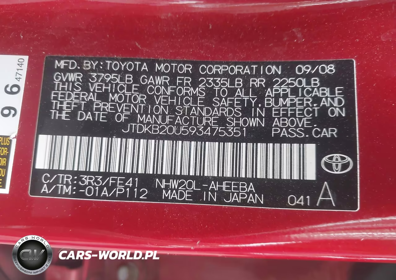 2009 Toyota Prius Touring VIN:JTDKB20U593475351 - 9