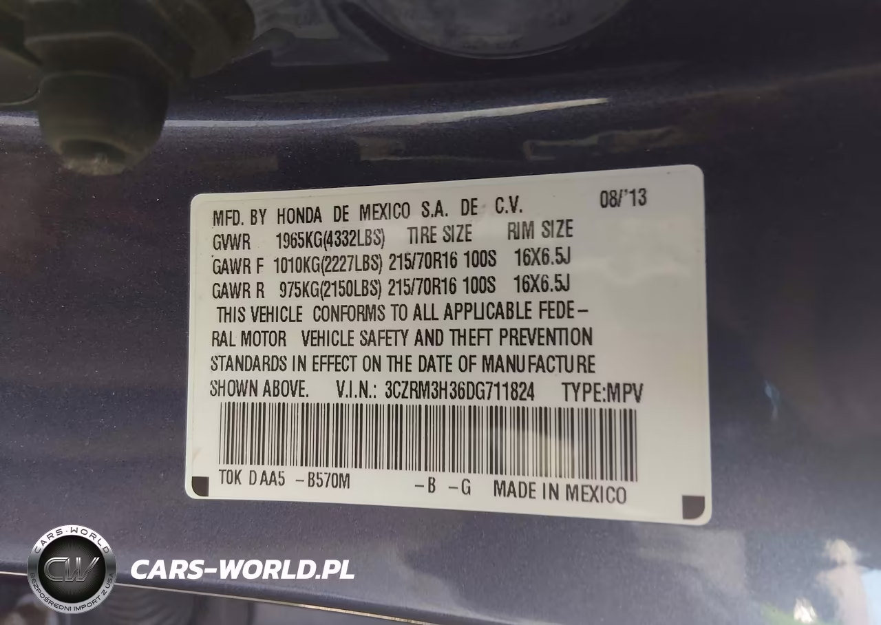 2013 Honda Cr-V Lx VIN:3CZRM3H36DG711824 - 9