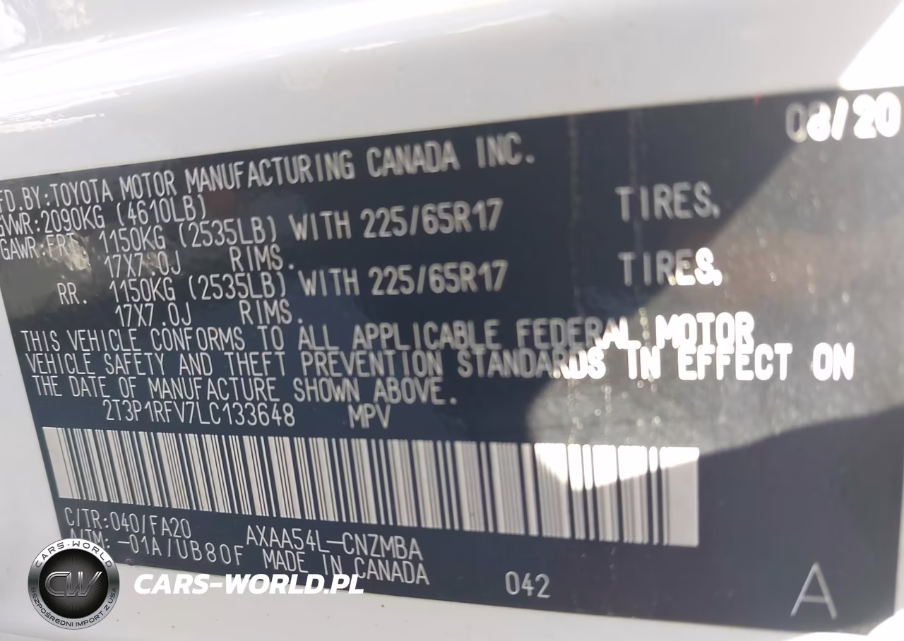 2020 Toyota Rav4 Xle VIN:2T3P1RFV7LC133648 - 9