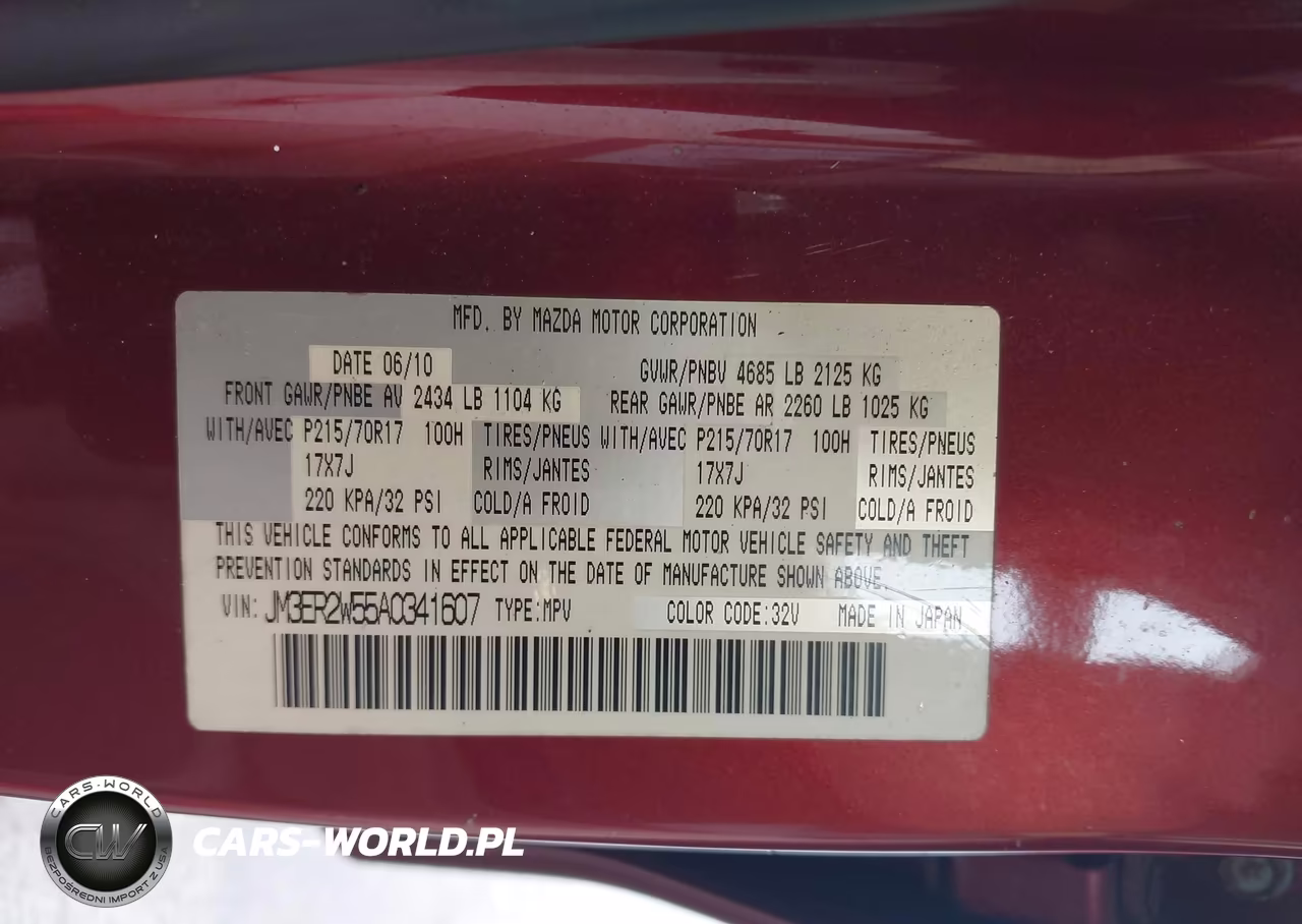 2010 Mazda Cx-7 I Sv VIN:JM3ER2W55A0341607 - 9