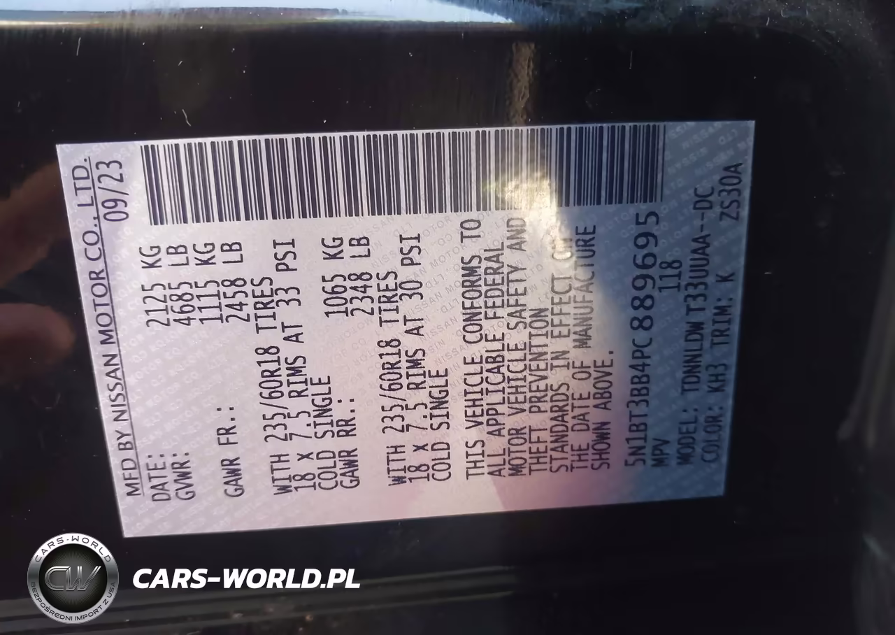 2023 Nissan Rogue Sv Intelligent Awd VIN:5N1BT3BB4PC889695 - 9