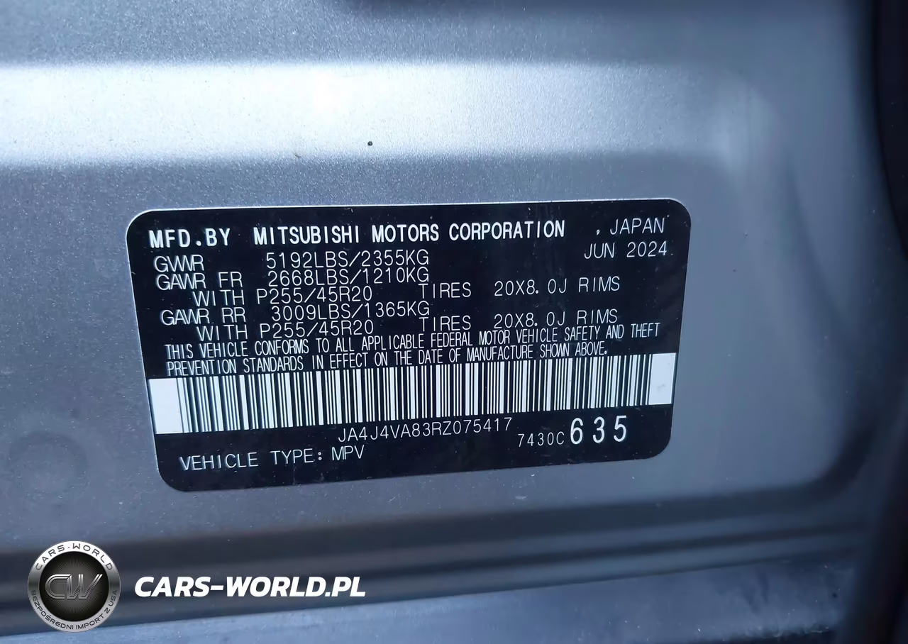 2024 Mitsubishi Outlander Se 2.5 S-Awc-Se Black Edition S-Awc-Se Black Edition W-Pano Roof S-Awc-Se Ralliart S-Awc VIN:JA4J4VA83RZ075417 - 9