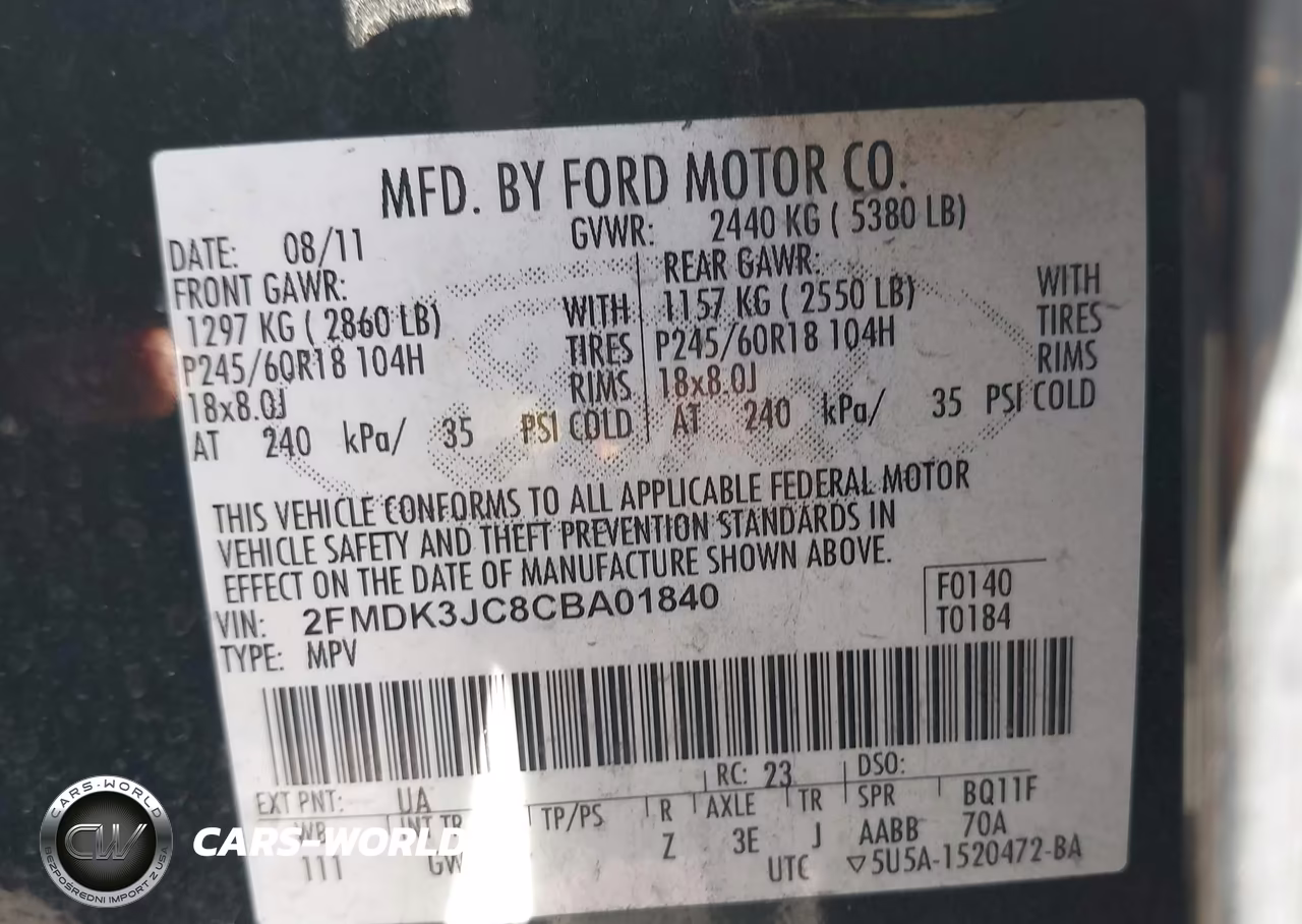 2012 Ford Edge Sel VIN:2FMDK3JC8CBA01840 - 9