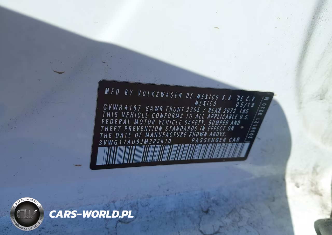 2018 Volkswagen Golf Tsi S-Tsi Se VIN:3VWG17AU9JM283810 - 9