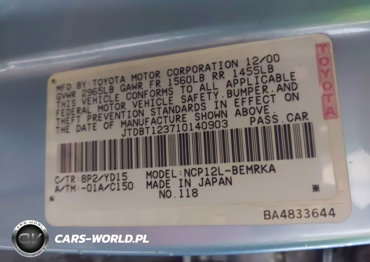 2001 Toyota Echo VIN:JTDBT123710140903 - 9