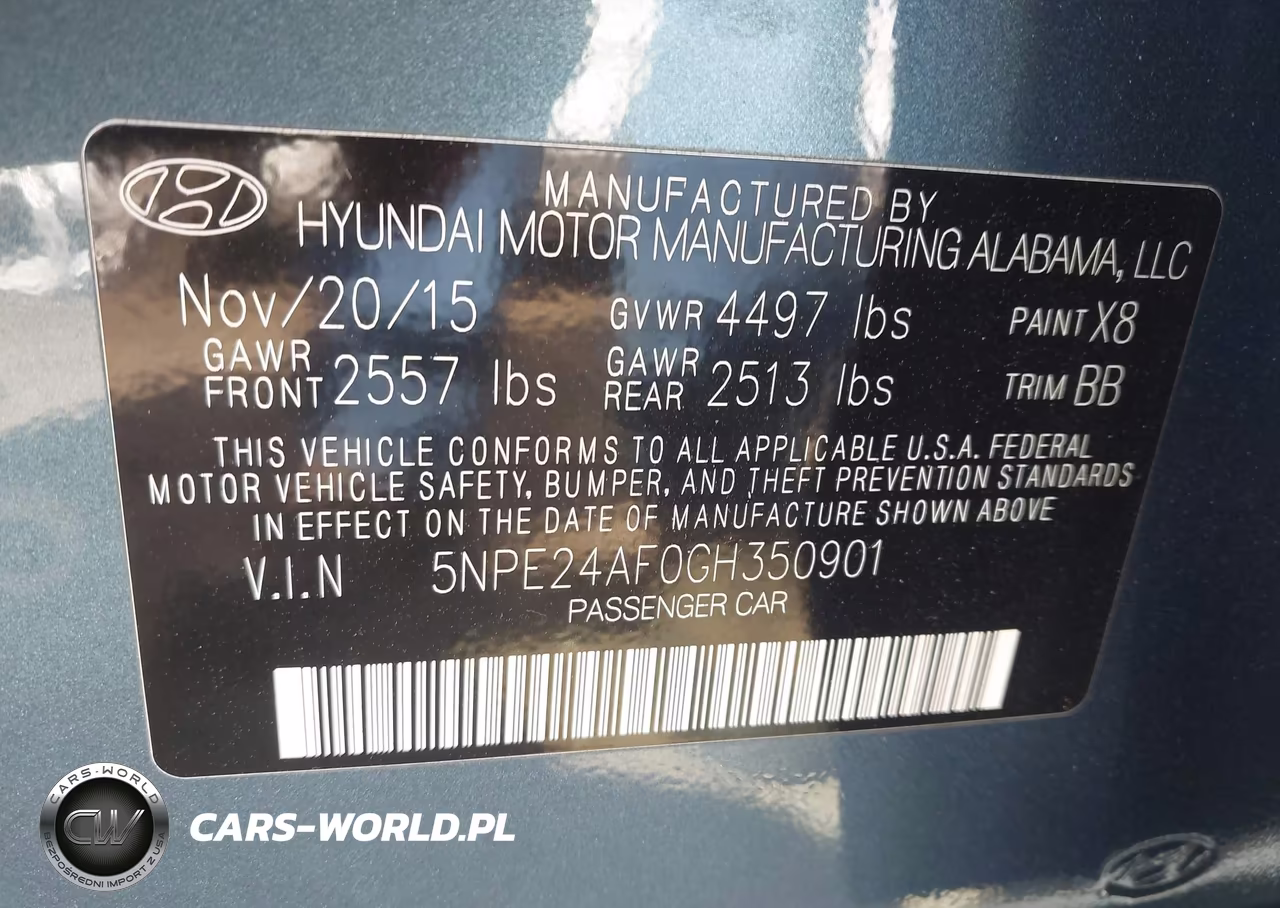 2016 Hyundai Sonata Se VIN:5NPE24AF0GH350901 - 9