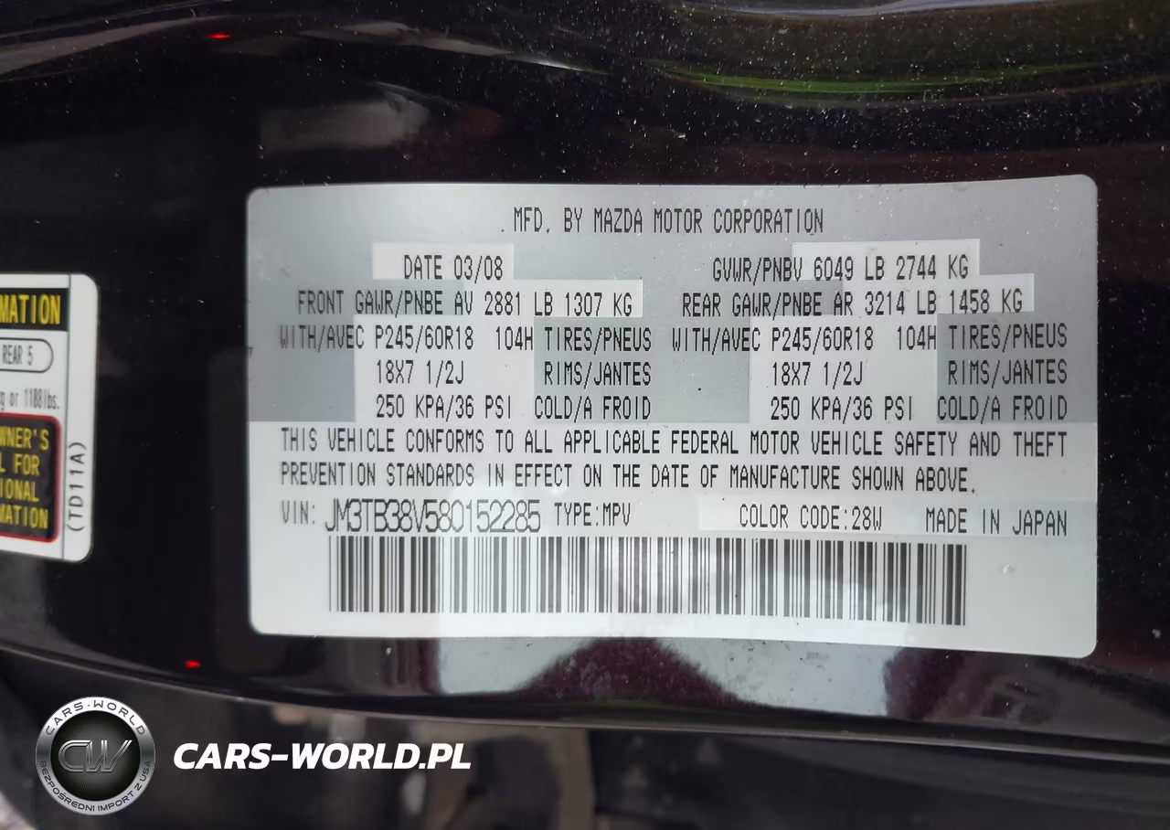 2008 Mazda Cx-9 Touring VIN:JM3TB38V580152285 - 9