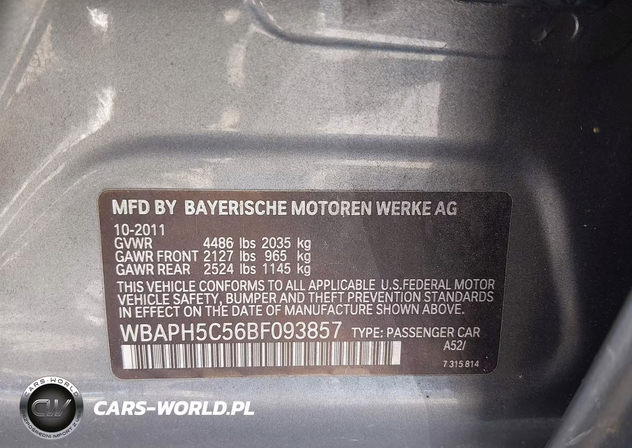 2011 BMW 328I VIN:WBAPH5C56BF093857 - 9