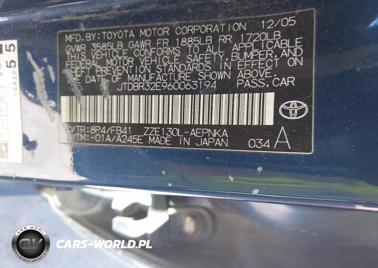 2006 Toyota Corolla Le VIN:JTDBR32E960063194 - 9
