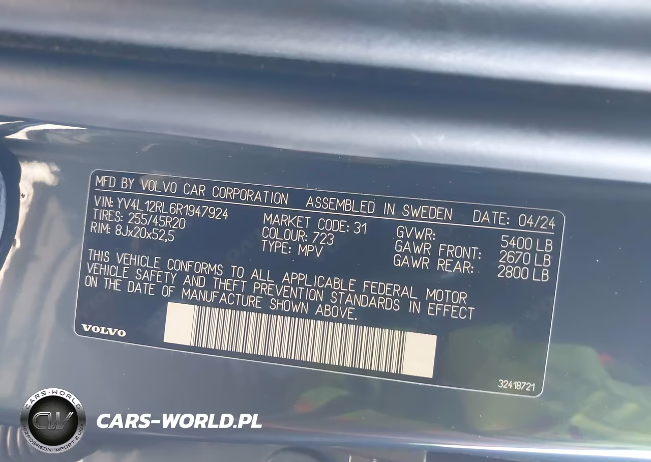 2024 Volvo Xc60 B5 Plus Dark Theme VIN:YV4L12RL6R1947924 - 9