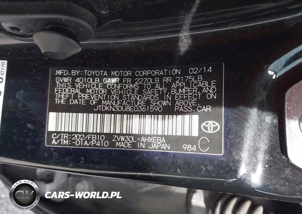 2014 Toyota Prius Two VIN:JTDKN3DU8E0361590 - 9