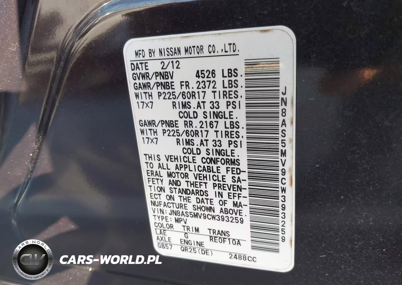 2012 Nissan Rogue Sv VIN:JN8AS5MV9CW393259 - 9