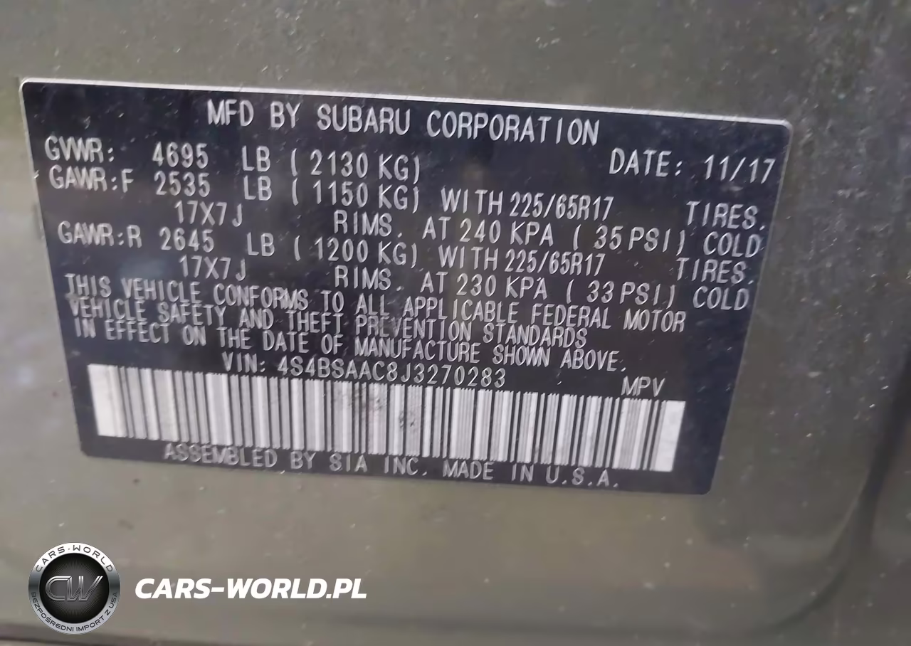 2018 Subaru Outback 2.5I VIN:4S4BSAAC8J3270283 - 9