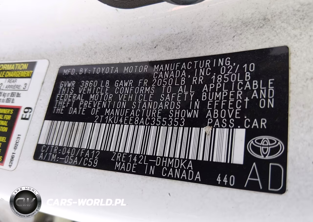 2010 Toyota Matrix VIN:2T1KU4EE8AC355353 - 9