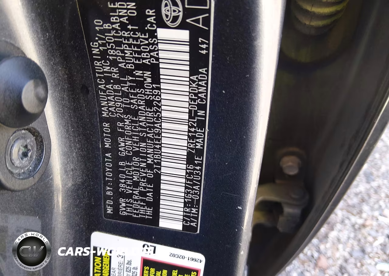 2010 Toyota Corolla Le VIN:2T1BU4EE9AC522691 - 9