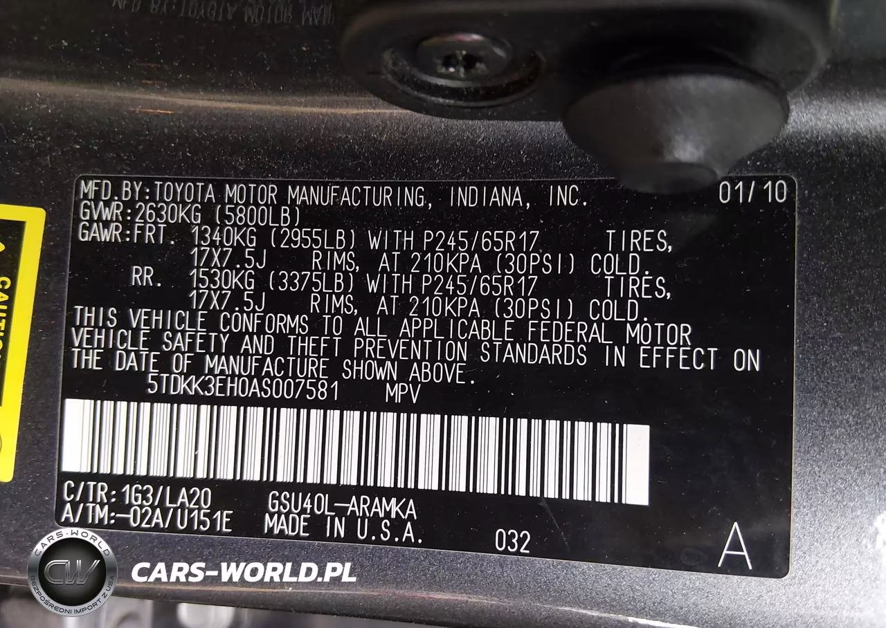 2010 Toyota Highlander Se V6 VIN:5TDKK3EH0AS007581 - 9