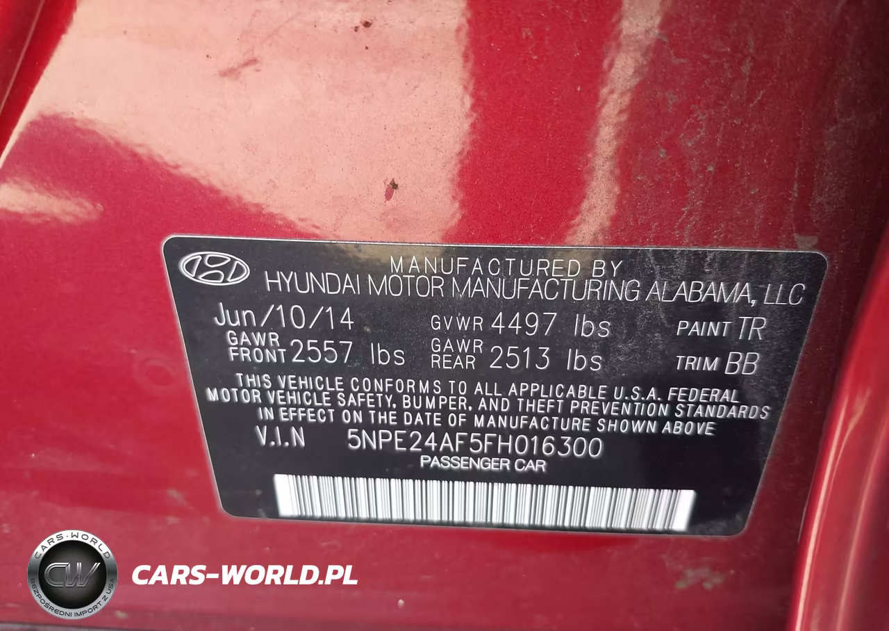 2015 Hyundai Sonata Se VIN:5NPE24AF5FH016300 - 9