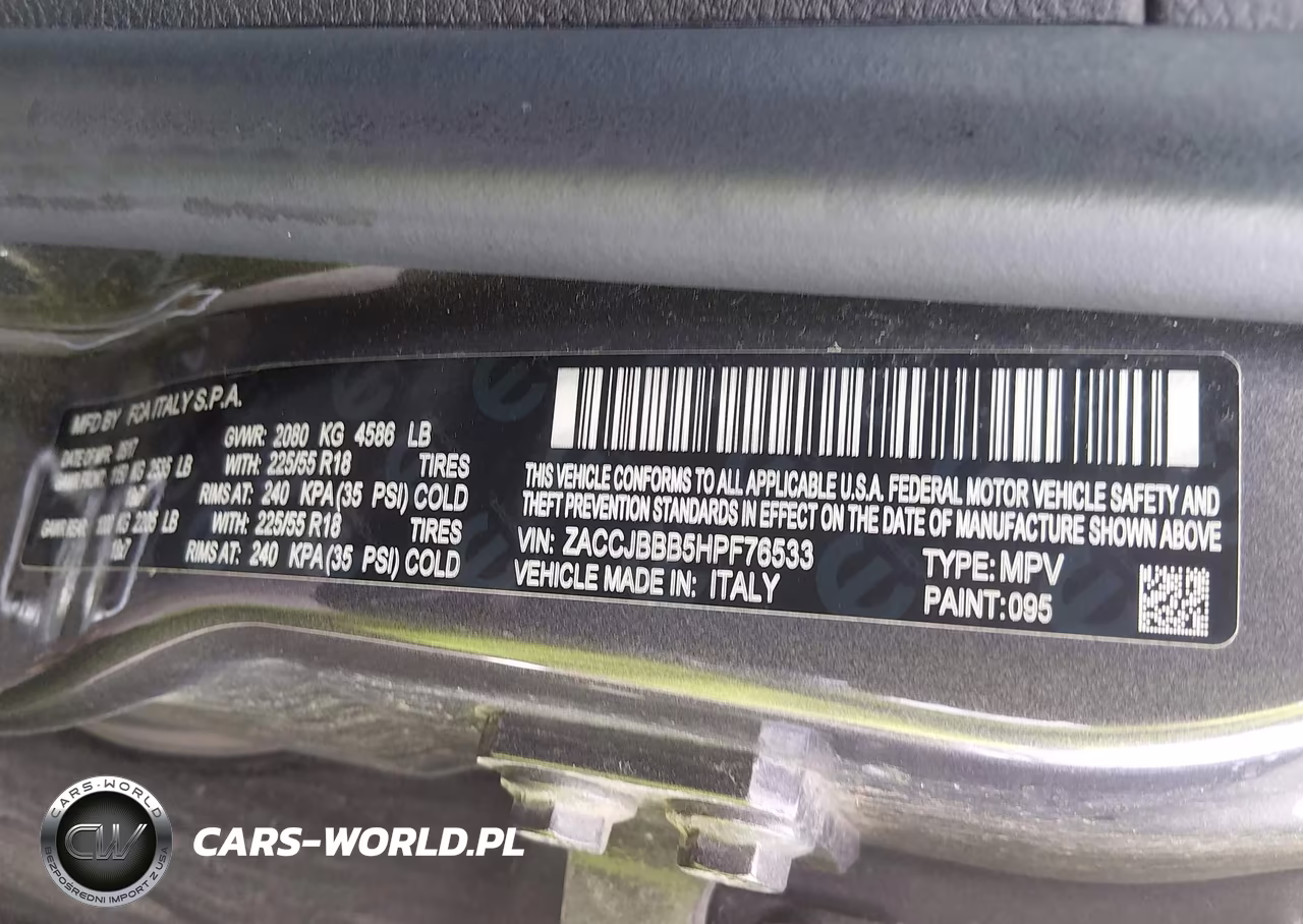 2017 Jeep Renegade Latitude 4X4 VIN:ZACCJBBB5HPF76533 - 9