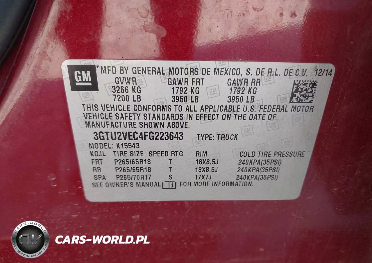 2015 GMC Sierra 1500 Slt VIN:3GTU2VEC4FG223643 - 9
