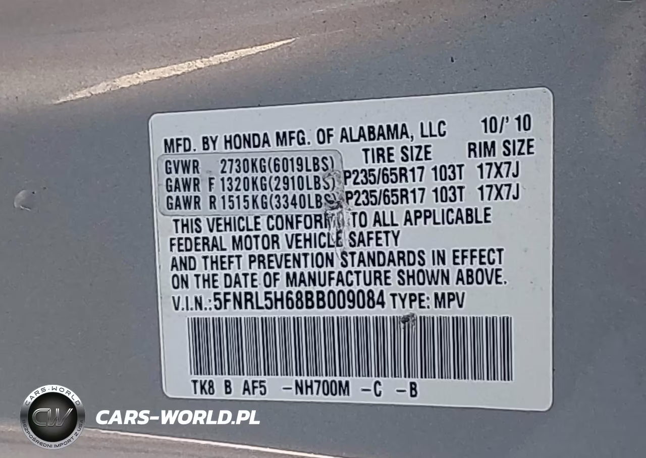 2011 Honda Odyssey Ex-L VIN:5FNRL5H68BB009084 - 9