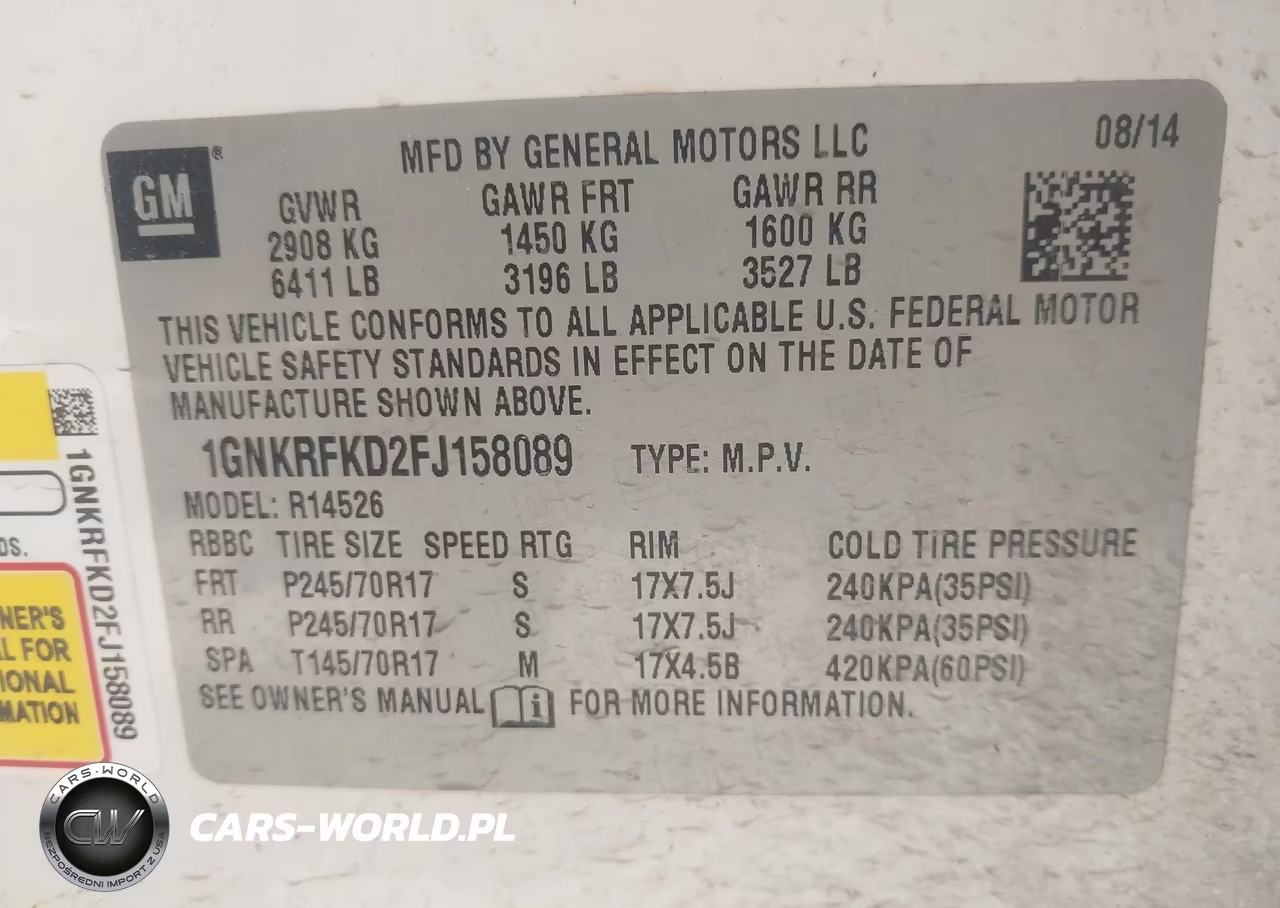 2015 Chevrolet Traverse Ls VIN:1GNKRFKD2FJ158089 - 9
