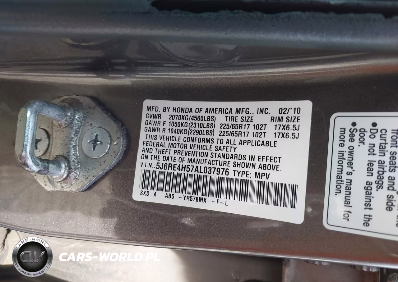2010 Honda Cr-V Ex VIN:5J6RE4H57AL037976 - 9