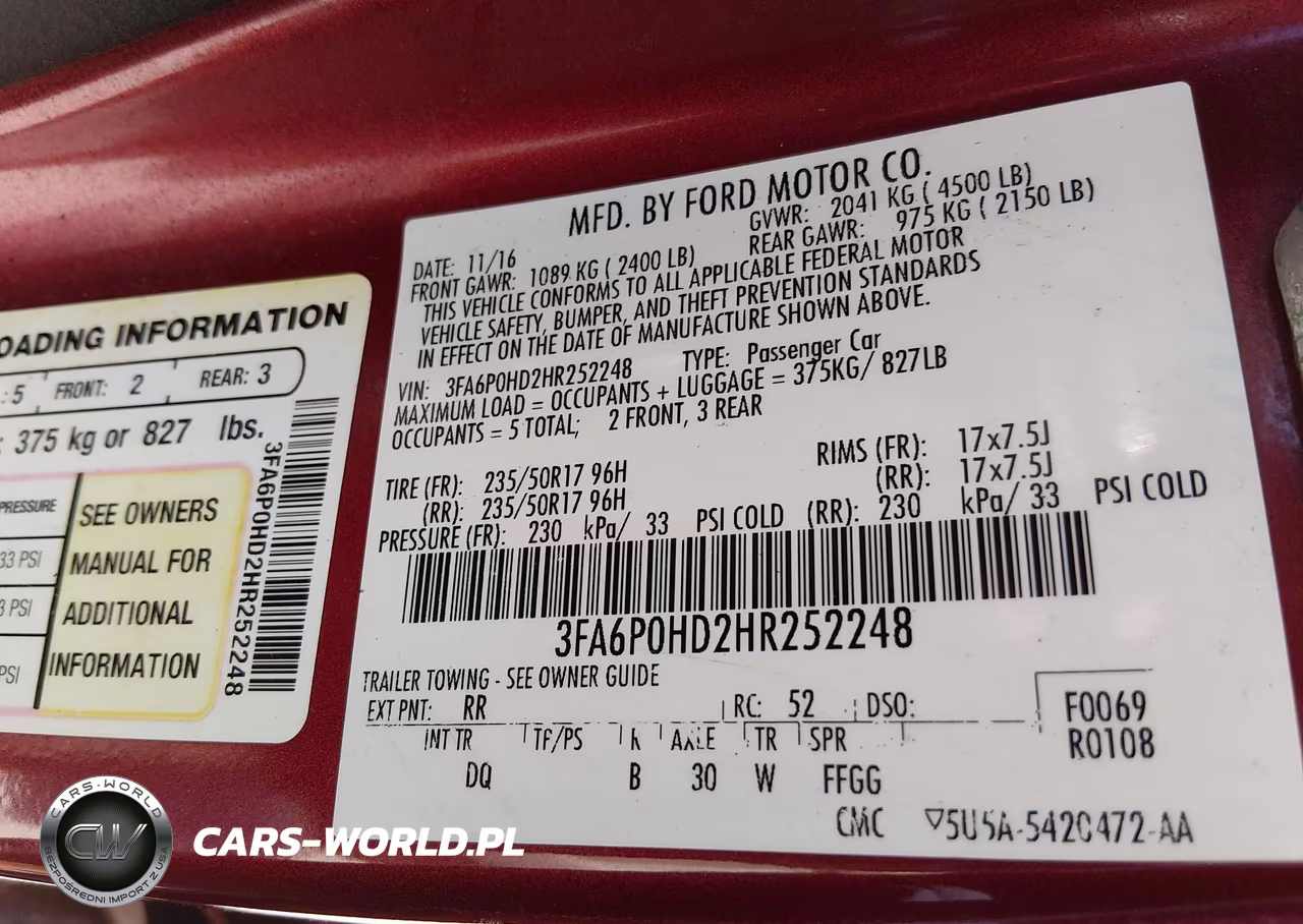 2017 Ford Fusion Se VIN:3FA6P0HD2HR252248 - 9