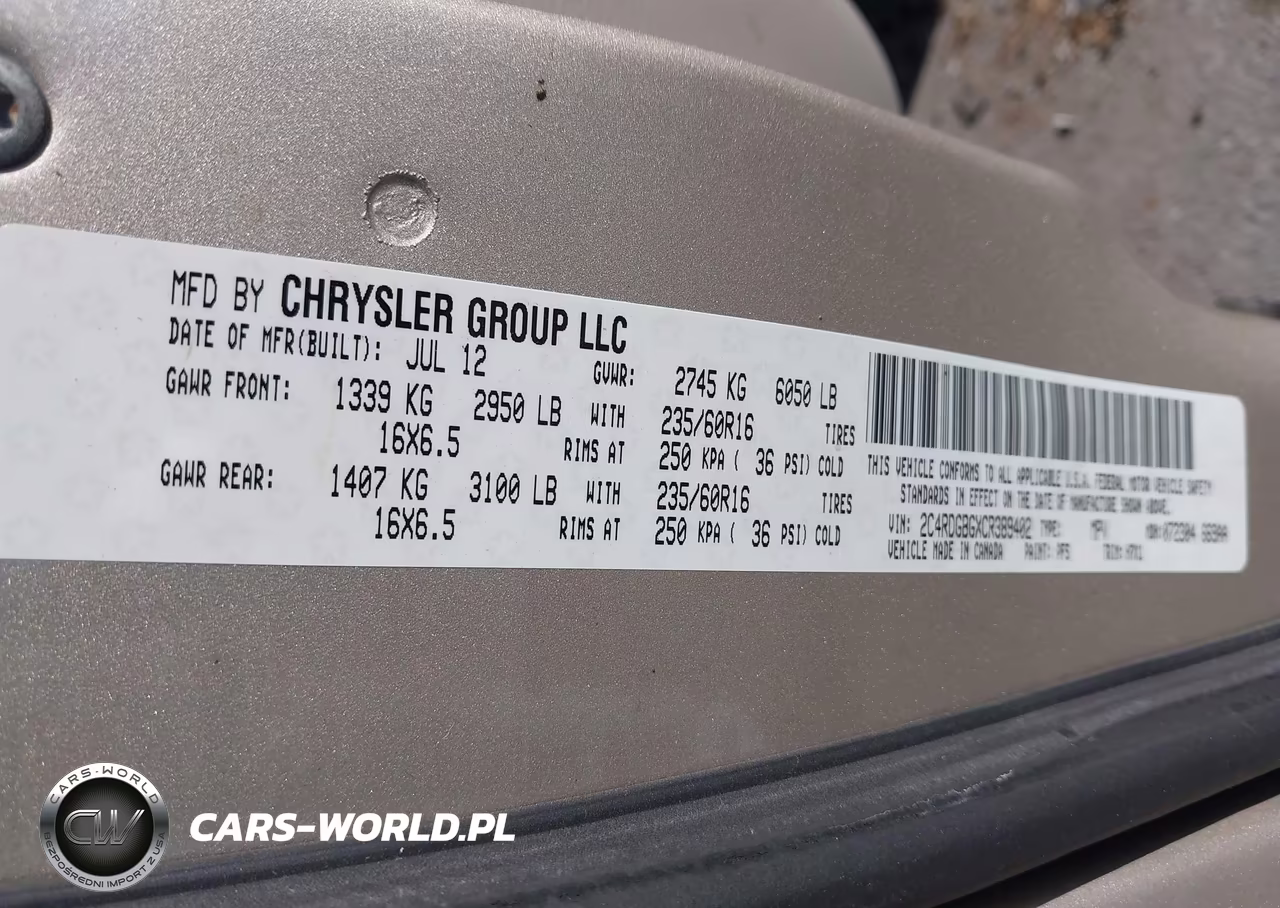 2012 Dodge Grand Caravan Se-Avp VIN:2C4RDGBGXCR389402 - 9