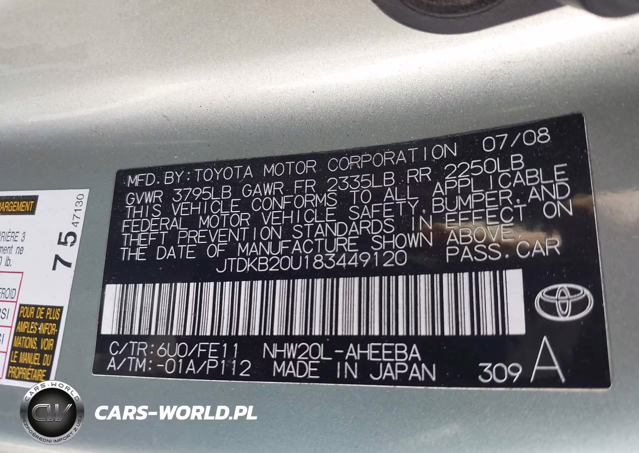 2008 Toyota Prius VIN:JTDKB20U183449120 - 9