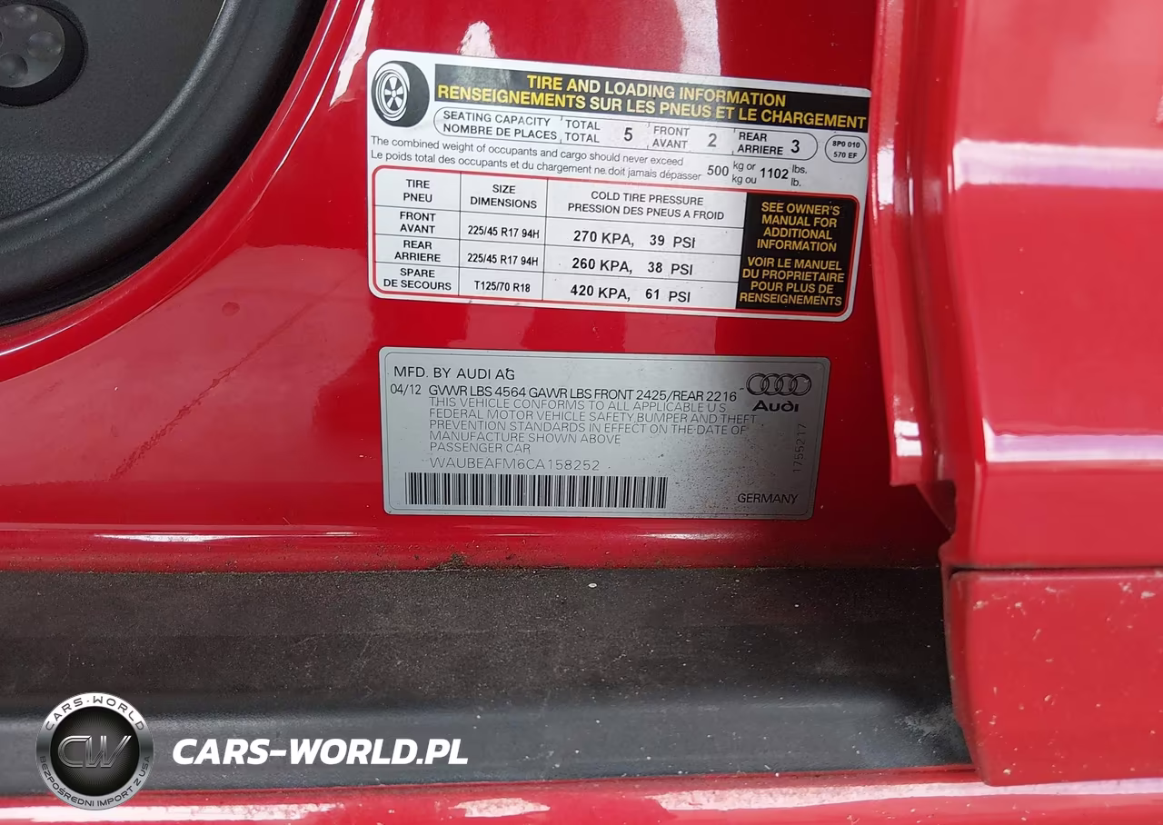 2012 Audi A3 2.0T Premium VIN:WAUBEAFM6CA158252 - 9