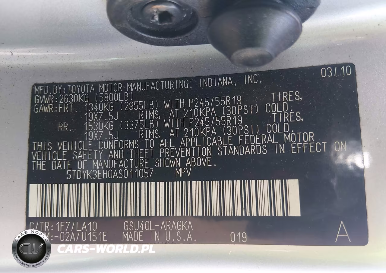 2010 Toyota Highlander Limited V6 VIN:5TDYK3EH0AS011057 - 9