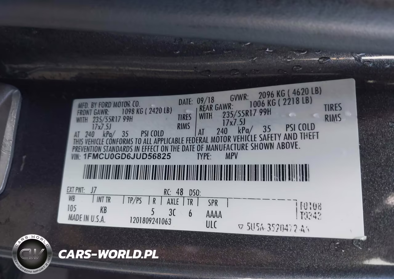 2018 Ford Escape Se VIN:1FMCU0GD6JUD56825 - 9