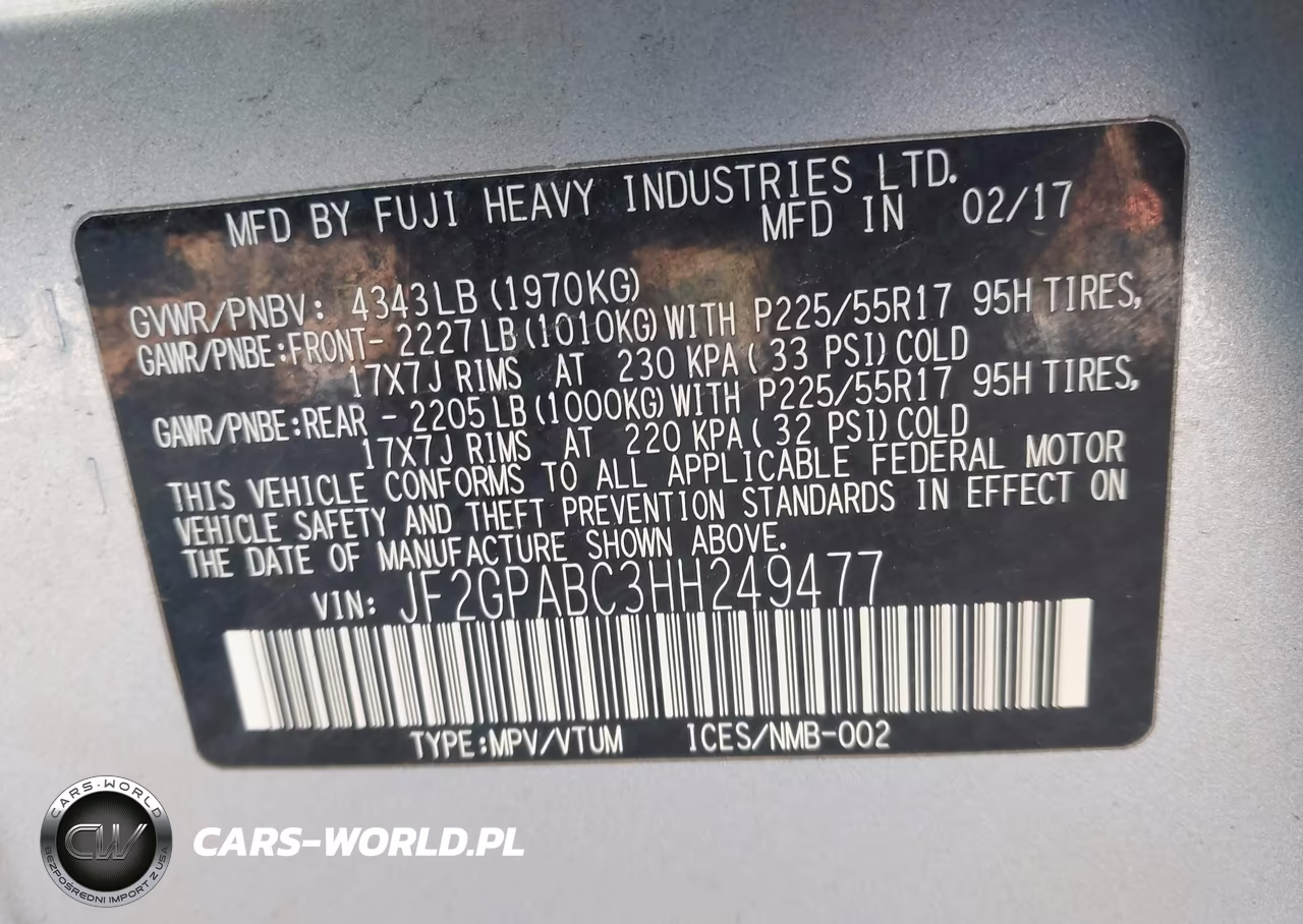 2017 Subaru Crosstrek 2.0I Premium VIN:JF2GPABC3HH249477 - 9
